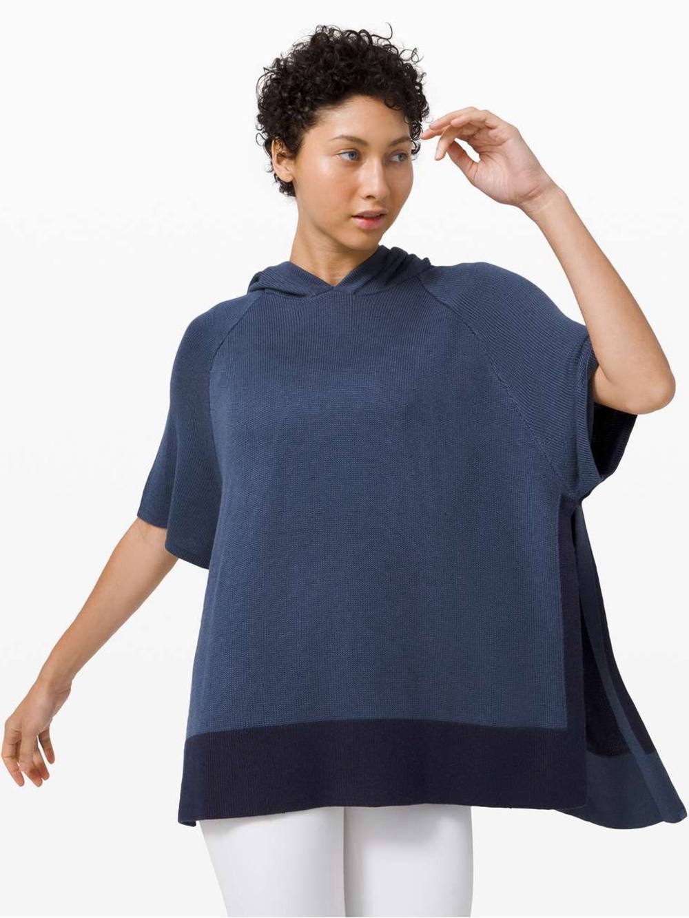 Lululemon‎ Opened Up Poncho Cashmere Blend Blue Size Medium/Large